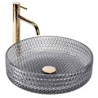 Umywalka Nablatowa Szklana Cristal Grey 39