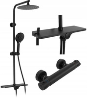 Zestaw Natryskowy Mike Black z Termostatem Czarny