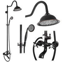 Zestaw Prysznicowy Rea Bergamo Czarny Przecierany