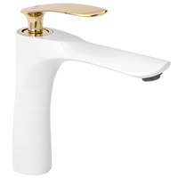 Bateria Umywalkowa Orbit Biała Złota Niska