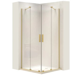 Kabina Montana Double Złoto Szczotkowane 80x100