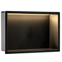 Półka Łazienkowa Wnękowa LED 45x30 Czarna