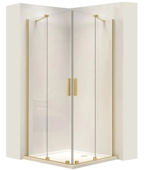 Kabina Montana Double Złoto Szczotkowane 80X80