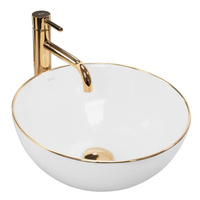 Umywalka Nablatowa Stella White Gold Edge