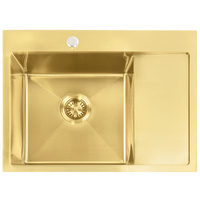 Zlewozmywak Kuchenny Finn Złoty Szczotkowany + Syfon