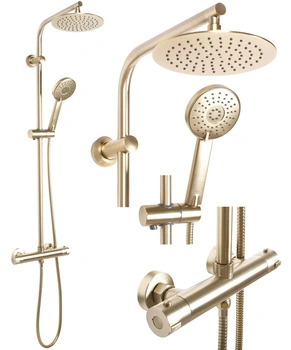 Zestaw Natryskowy Bliss Złoty Szczotkowany Termostat