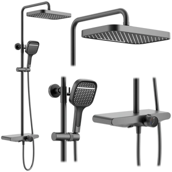 Zestaw Natryskowy Z Wylewką Rea Bari Tytan