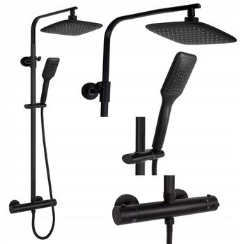 Zestaw Natryskowy Tom Black Czarny Termostat