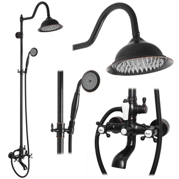 Zestaw Prysznicowy Rea Bergamo Czarny Przecierany