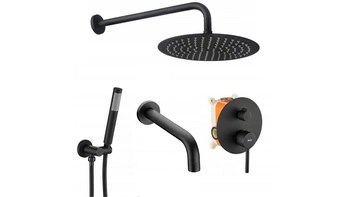 Zestaw Wannowo-Prysznicowy Podtynkowy Lungo Czarny