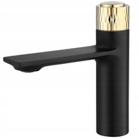 Bateria Umywalkowa Storm Czarna Złota Niska