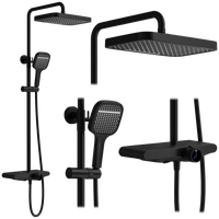 Zestaw Natryskowy Z Wylewką Rea Bari Czarny