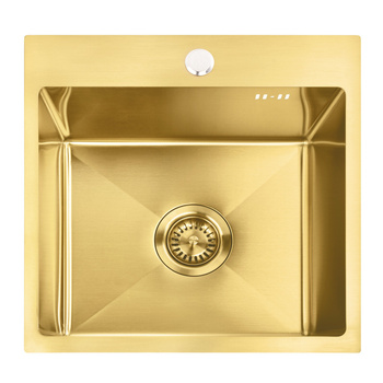 Zlewozmywak Kuchenny LEO 40 cm Złoto Szczotkowane + Syfon